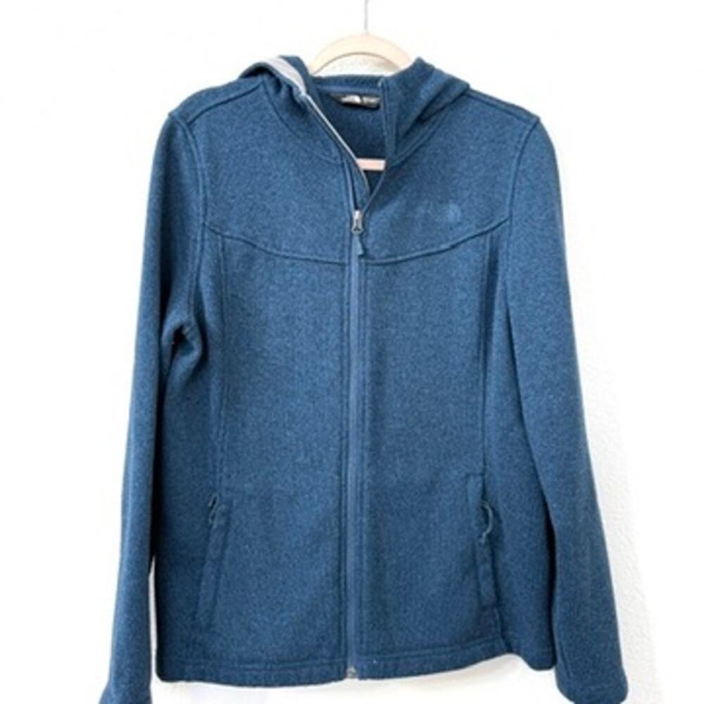THE NORTH FACE Furry Fleece Full Zip‎ Hoodie Jacket Blue Heather Women’s L